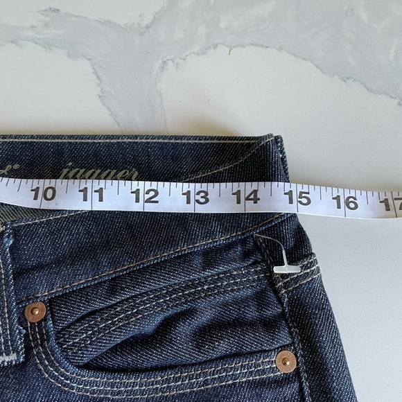 7 For All Mankind Jagger Boot Cut  Jeans size 27 dark blue wash - Picture 10 of 16